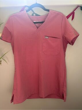 Pink V-Neck Short Sleeve Top